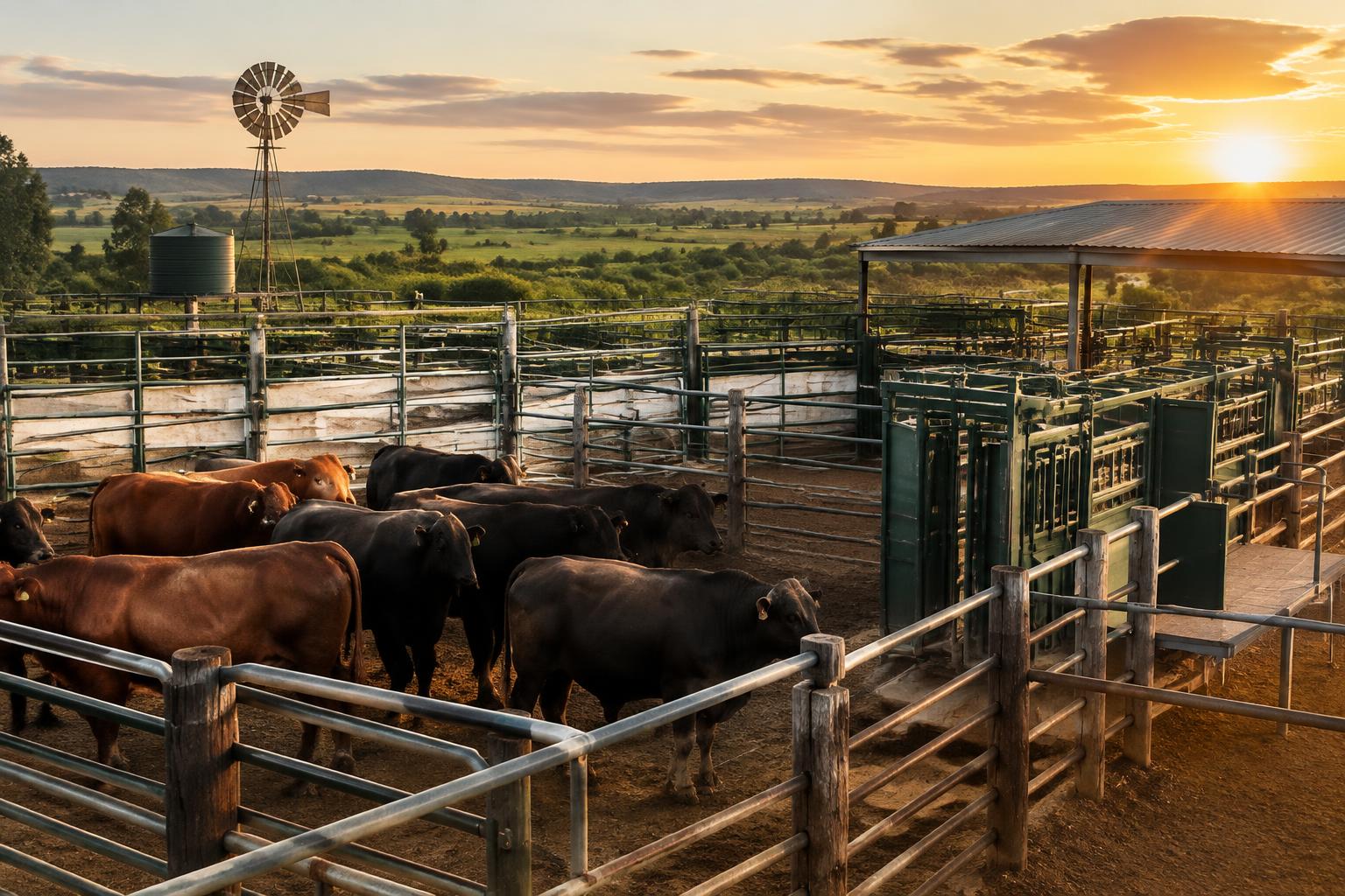 Well-maintained industrial-level livestock kraal on the Karios Moments farm